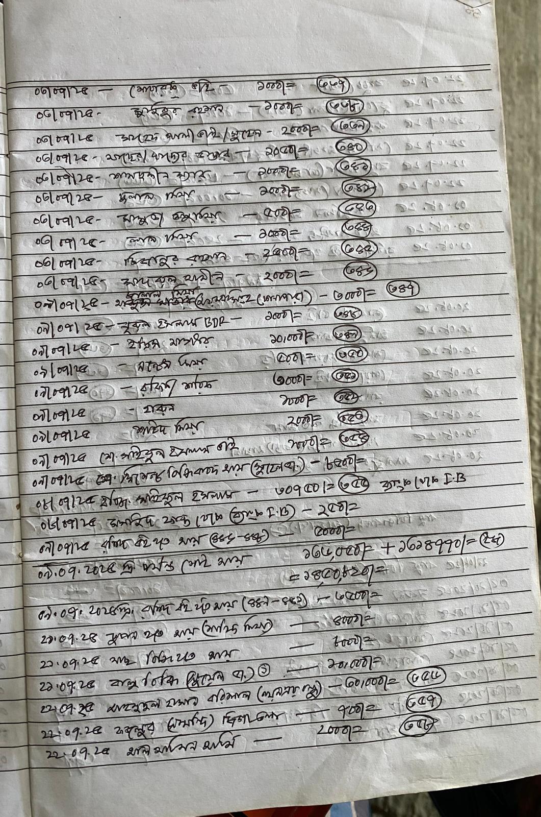 Income Record Page 7